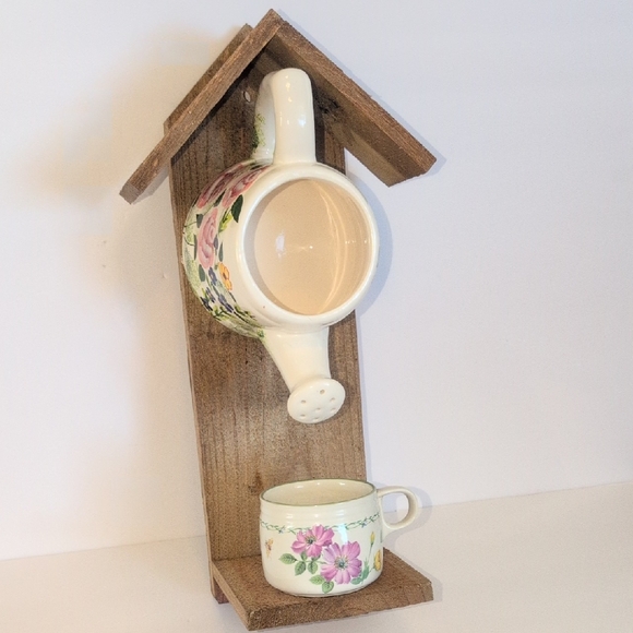 Other - Rustic Wooden Handcrafted Bird Feeder April Showers Bring May Flowers